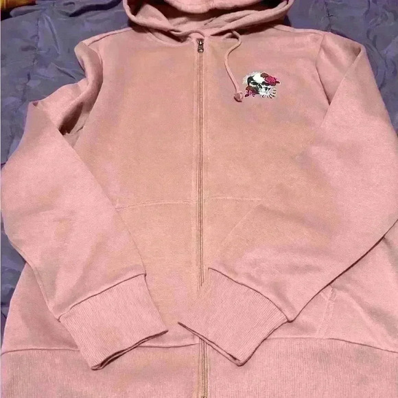 Nightmare before coffee  pink zip hoody size medium - Picture 2 of 4